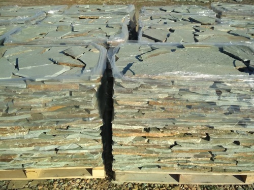 Плитняк златолит зелёный для цоколя, отмостки купить в Королёве