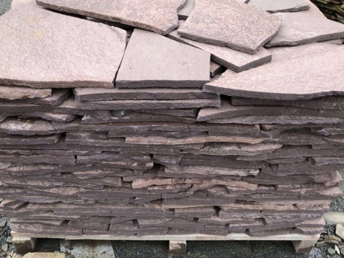 Плитняк лемезит бордовый для облицовки цоколя 20-25 мм  купить в Королёве