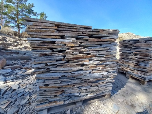 Плитняк златолит серебристый для фасада купить в Королёве