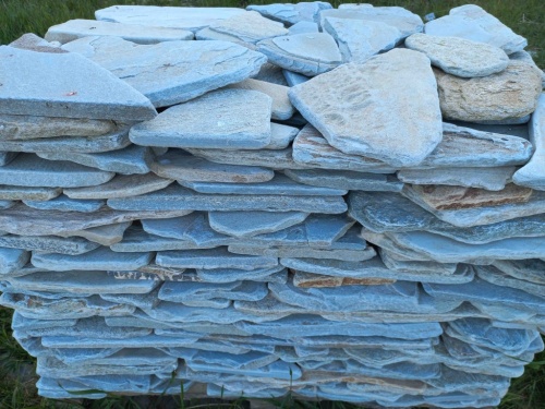 Плитняк златолит зелёный галтованный для цоколя купить в Королёве