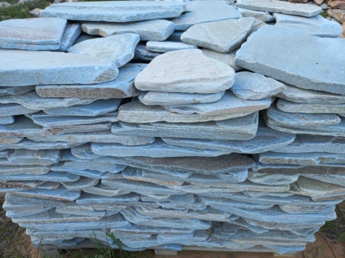 Плитняк златолит зелёный галтованный для цоколя купить в Королёве